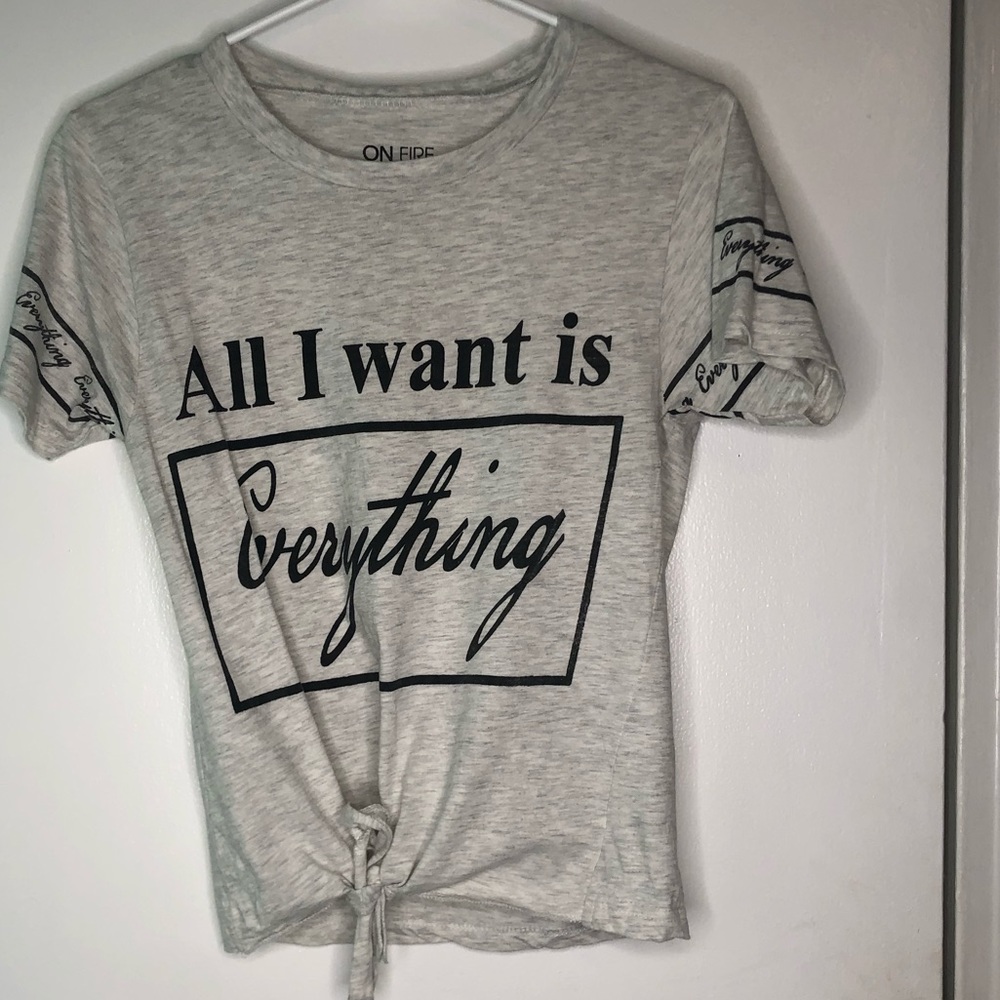 Grey Graphic Tied Top